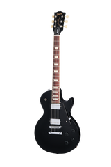 Full frontal of Gibson USA Les Paul Studio Ebony.