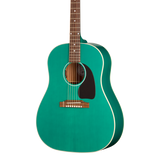 Front of Gibson J 45 Standard Translucent Teal.