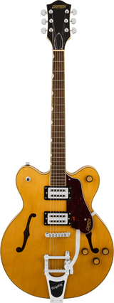 Full frontal of Gretsch G2622T Streamliner Center Block Double-Cut wBigsby Village Amber.