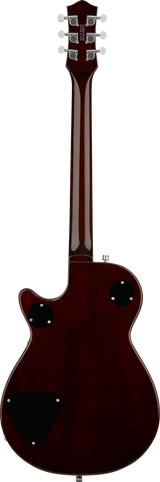 Back of Gretsch G5230T Electromatic Jet Flat Top Dark Cherry Metallic.