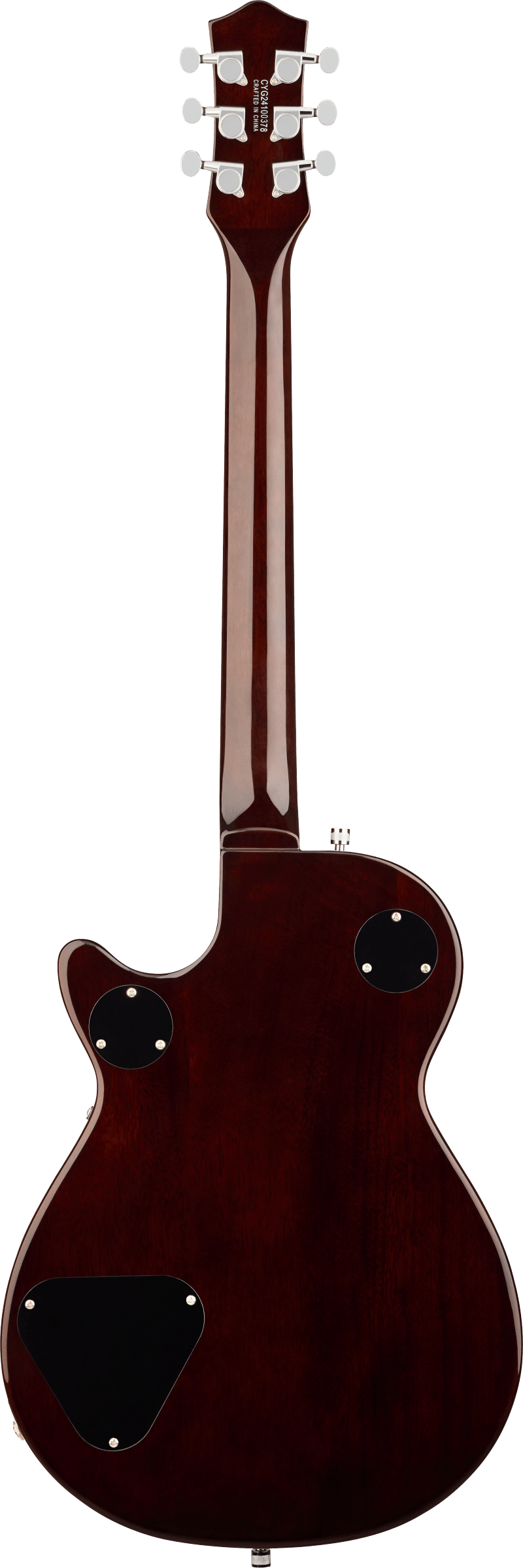 Back of Gretsch G5230T Electromatic Jet Flat Top Orange Stain.