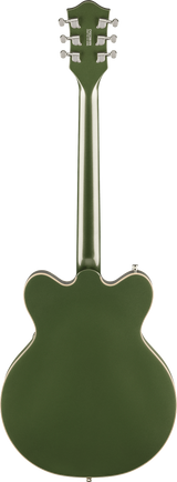 Back of Gretsch G5622 Electromatic Center Block Double Cut with V Stoptail Laurel Olive Metallic.
