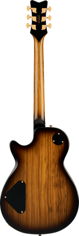 Back of Gretsch Limited Edition Electromatic Black Limba Jet Ebony Sunburst.