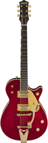 Full frontal of Gretsch Limited Vintage Select 59 Red Sparkle Jet.