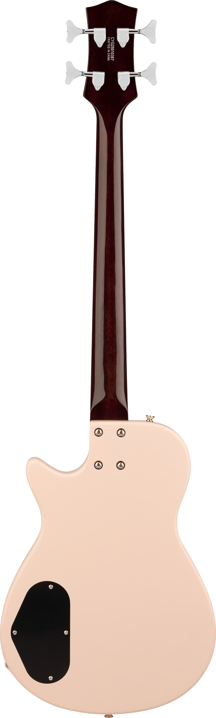 Back of Gretsch Streamliner Jet Club Bass Shell Pink.