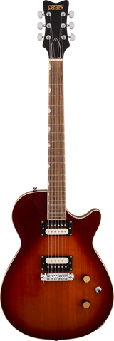 Full frontal of Gretsch Streamliner Jet Duotone Burst.