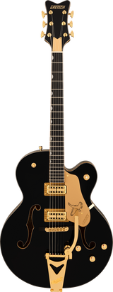 Full frontal of Gretsch Synchromatic Falcon Single-Cut w/Bigsby Black.