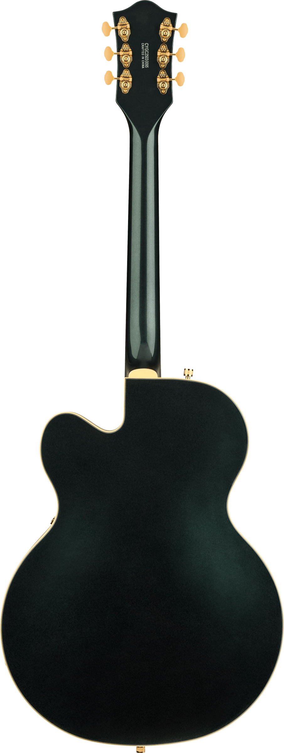 Back of Gretsch Synchromatic Nashville w/Bigsby Cadillac Green.