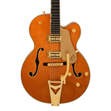 Front of Gretsch Synchromatic Nashville w/Bigsby ‘50s Orange Stain.