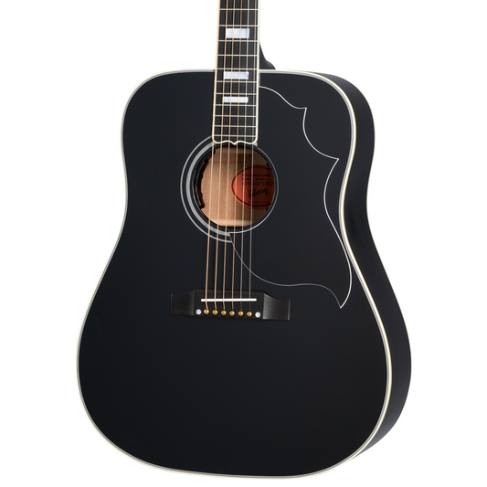 Close up of Gibson Hummingbird Custom Ebony