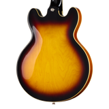 Back of body of Epiphone ES-339 Vintage Sunburst.