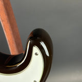 Wear on horn of Used 1984 Fender America STD Strat Sunburst.