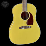Front angle of Gibson Custom Made 2 Measure J-45 All Mahogany TV Yellow LR Baggs VTC.