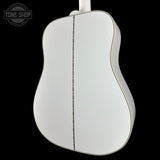 Back angle of Gibson Custom Dove Alpine White LR Baggs VTC.
