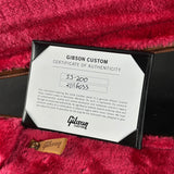 Certificate of authenticity for Gibson Custom Made 2 Measure SJ-200 Candy Apple Red Gloss LR Baggs VTC.