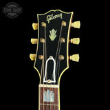 Headstock of Gibson Custom Made 2 Measure SJ-200 Candy Apple Red Gloss LR Baggs VTC.