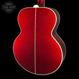 Back angle of Gibson Custom Made 2 Measure SJ-200 Candy Apple Red Gloss LR Baggs VTC.