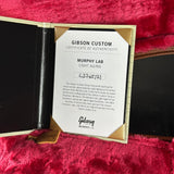 Certificate of authenticity for Gibson Custom Made 2 Measure Dove Double Guard Trans Ebony Light Aged.