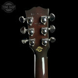 Back of headstock of Gibson Custom Made 2 Measure J-45 Standard Long Scale Vintage Sunburst.