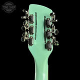 Back of headstock of Used 2025 Rickenbacker 360/12 Seafoam Green Pearl 12 String.