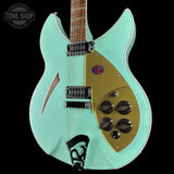 Front angle of Used 2025 Rickenbacker 360/12 Seafoam Green Pearl 12 String.