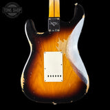 Back of Fender Custom Shop Time Machine '57 Strat Heavy Relic Faded Aged 2 Color Sunburst w/case CZ552350.