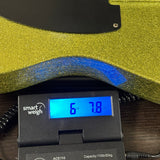 Fender Custom Shop TSG Exclusive ’52 Telecaster Chambered Chartreuse Sparkle Journeyman Relic on scale displaying weight.