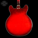 Back of Vintage 1965 Harmony H-78 Red Burst.