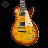 Front angle of Used 2009 Gibson Les Paul Traditional Desert Burst.