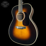 Front angle of Used Martin Custom Shop 0000 28 Style Adirondack / WEIR 1935 Sunburst.