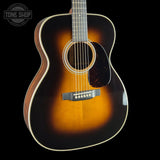 Front angle of Used Martin Custom Shop 0000 28 Style Adirondack / WEIR 1935 Sunburst.