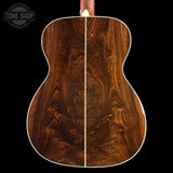 Back of Used Martin Custom Shop 0000 28 Style Adirondack / WEIR 1935 Sunburst.