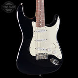 Front angle of Used 2010 Fender Custom Shop 1960 Stratocaster NOS Black Matching Headstock.