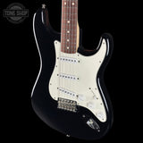 Front angle of Used 2010 Fender Custom Shop 1960 Stratocaster NOS Black Matching Headstock.