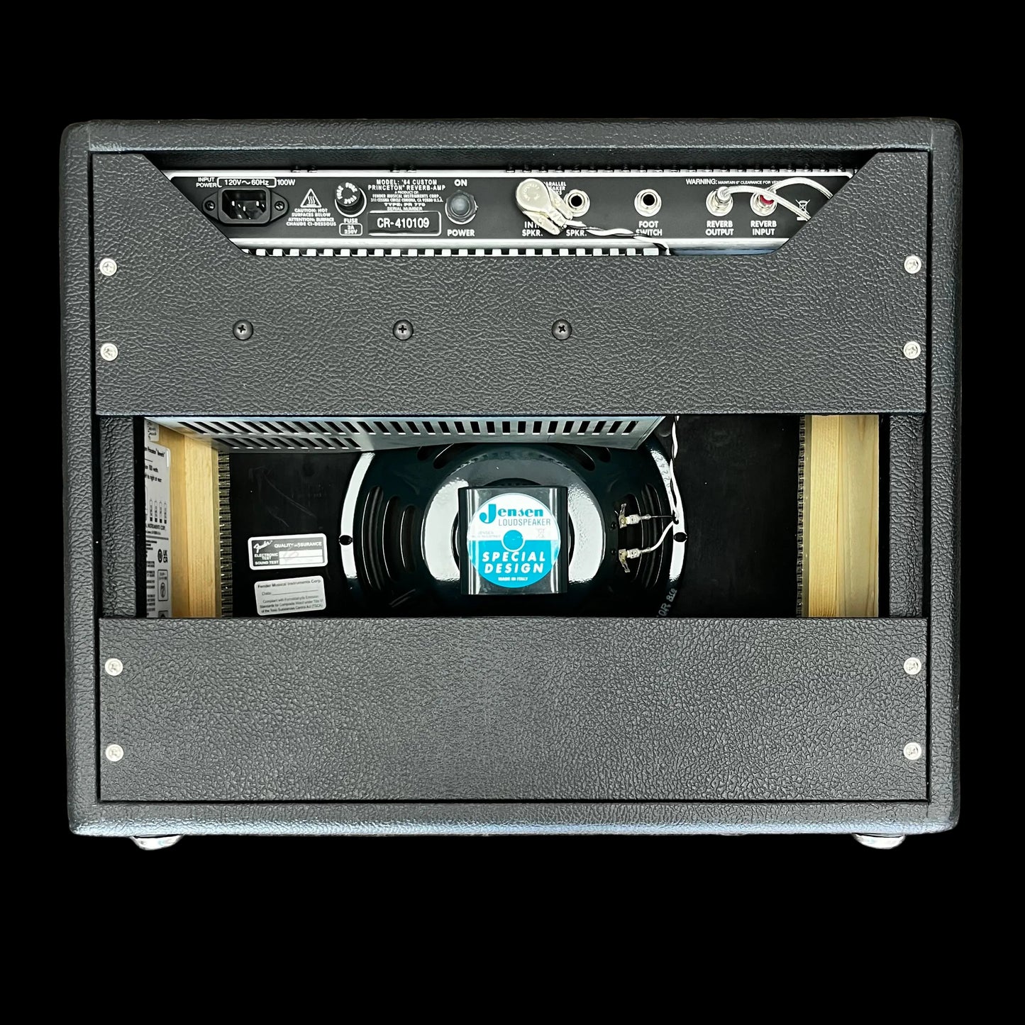 Back of Used 2023 Fender 64 Custom Hand-Wired Princeton Reverb 1X10" TFW2808