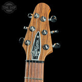 Headstock of Powers Electric A-Type Select Limited Birdseye Lava Burst PF42 Hardtail.