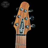Headstock of Powers Electric A-Type Select Washed Cherry / Garnet Red.