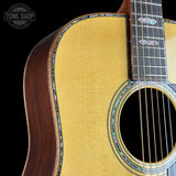 Front angle of Martin Custom Shop 45 Style Dread Alt Torch Adirondack/Madagascar Rosewood.