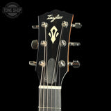 Headstock of Taylor Gold Label 714e Prototype Sunburst Indian Rosewood/Torrefied Sitka Firestripe PG.