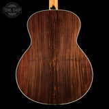 Back of Taylor Gold Label 714e Prototype Sunburst Indian Rosewood/Torrefied Sitka Firestripe PG.