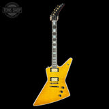 Full front of Gibson Custom Dealer Select Explorer Custom Lemon Burst.
