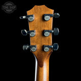 Back of headstock of Taylor 614ce Prototype Next Generation Maple/Torrefied Sitka.