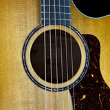 Soundhole of Taylor 614ce Prototype Next Generation Maple/Torrefied Sitka.