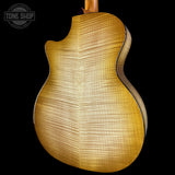 Back angle of Taylor 614ce Prototype Next Generation Maple/Torrefied Sitka.