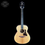Full front of Taylor Gold Label 514e Prototype Mahogany/Torrefied Sitka.