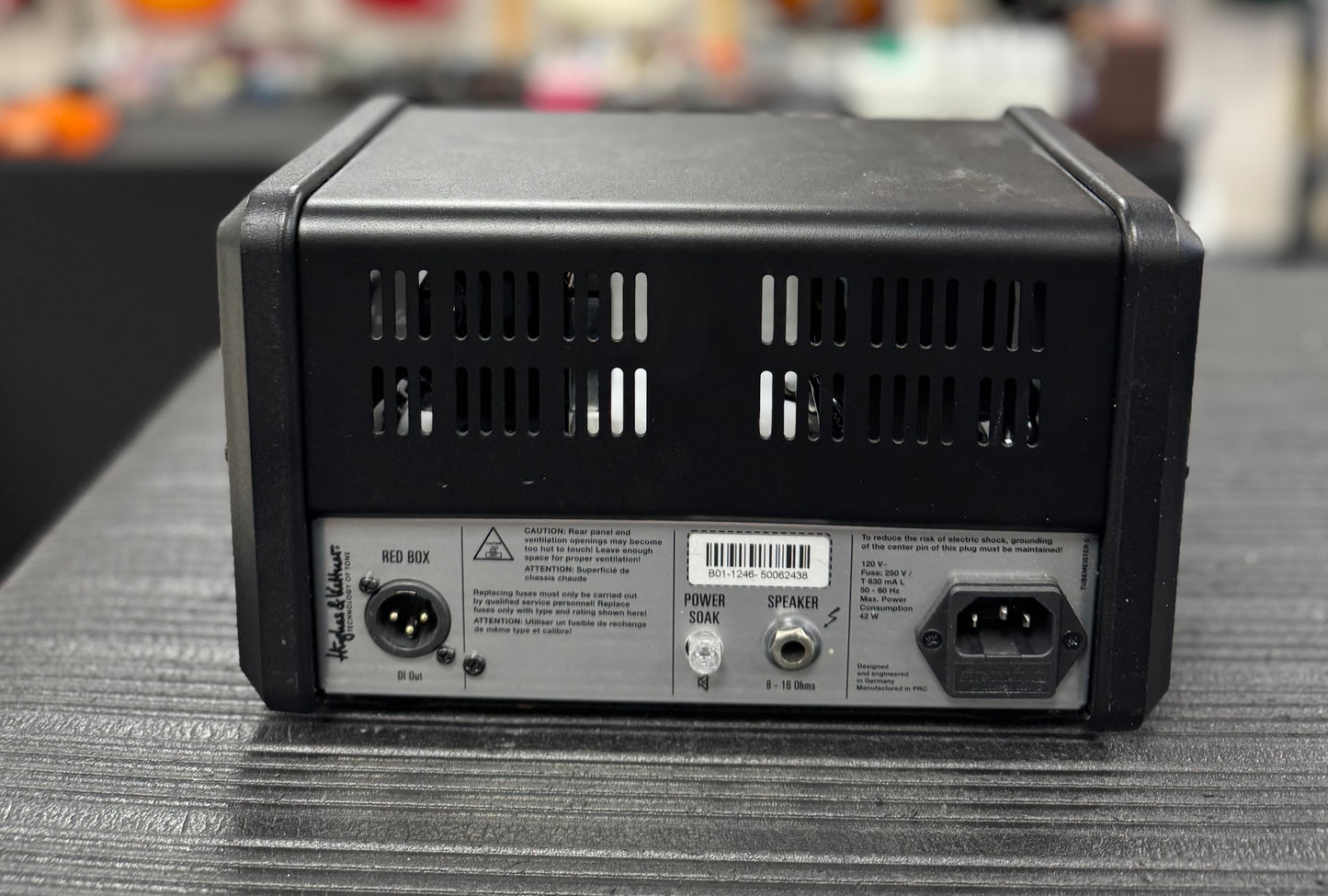 Back of Used Hughes & Kettner Tube Meister 5 Guitar Amp Head TSS6200