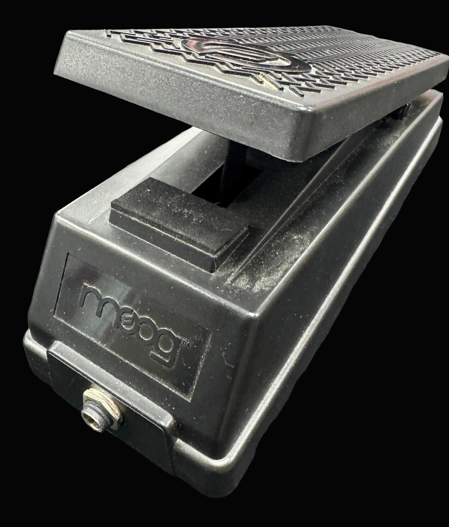 Moog guitar pedal on a gray background