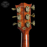 Back of headstock of Gibson SJ-200 Anniversary Limited Edition Cremona Burst.