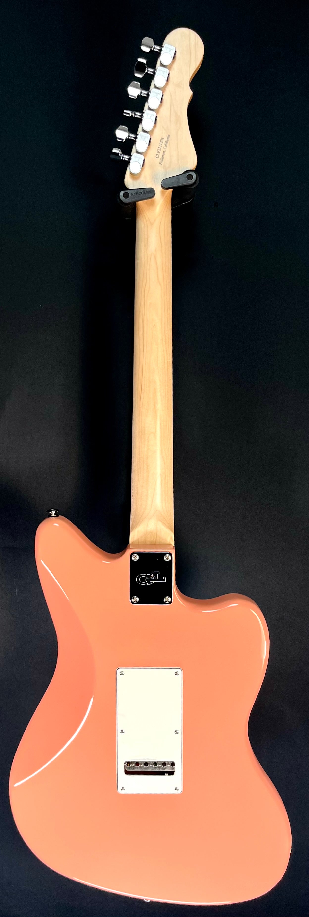 Full back of Used 2021 G&L USA Doheny Shell Pink Left Handed w/case TFW179