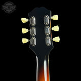 Back of headstock of Used Epiphone J-200 Studio EC Sunburst.